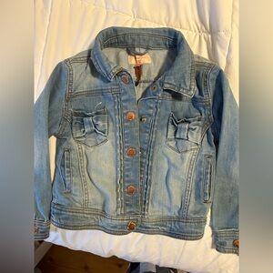 Kids Denim Jacket with Bow Accents